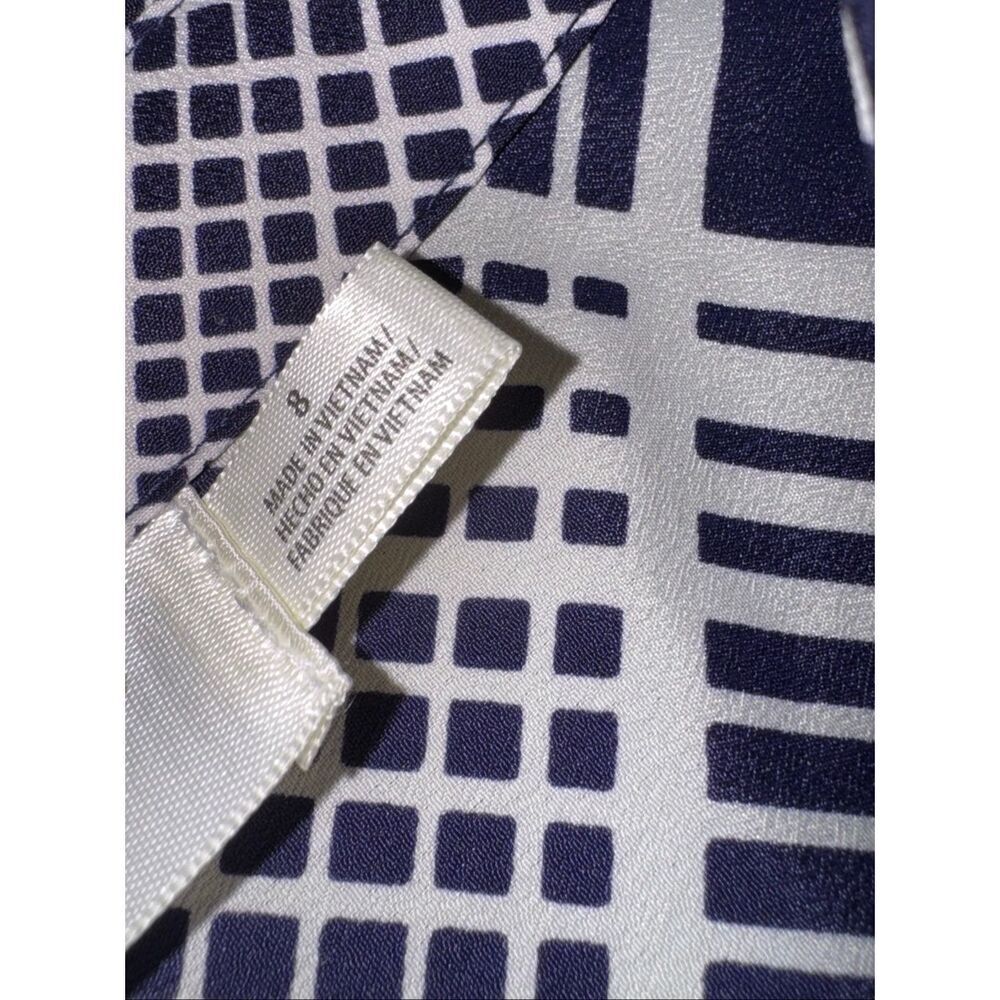 NWT women’s ELIZA  J navy blue Plaid Surplice Midi Dress with waist tie size 8 - Picture 10 of 10